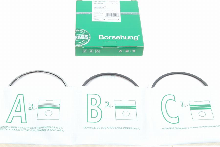 Borsehung B19038 - Virzuļa gredzenu komplekts www.autospares.lv