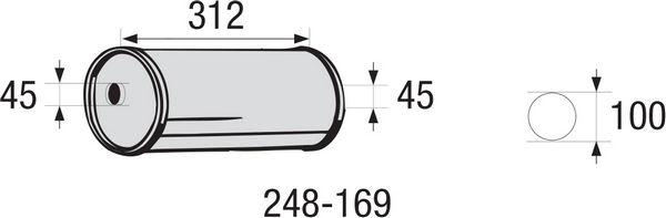 Bosal 248-169 - Vidējais izpl. gāzu trokšņa slāpētājs, Universāls www.autospares.lv