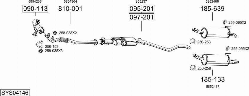 Bosal SYS04146 - Izplūdes gāzu sistēma www.autospares.lv