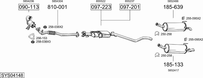 Bosal SYS04148 - Izplūdes gāzu sistēma www.autospares.lv