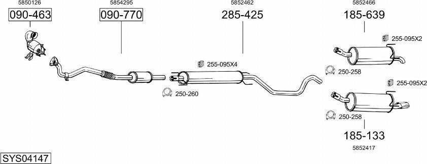 Bosal SYS04147 - Izplūdes gāzu sistēma www.autospares.lv