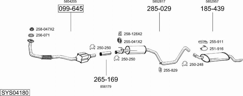 Bosal SYS04180 - Izplūdes gāzu sistēma www.autospares.lv