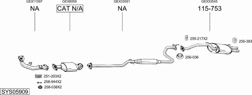 Bosal SYS05909 - Izplūdes gāzu sistēma www.autospares.lv