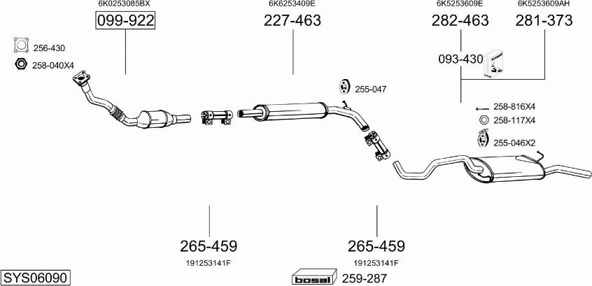 Bosal SYS06090 - Izplūdes gāzu sistēma www.autospares.lv