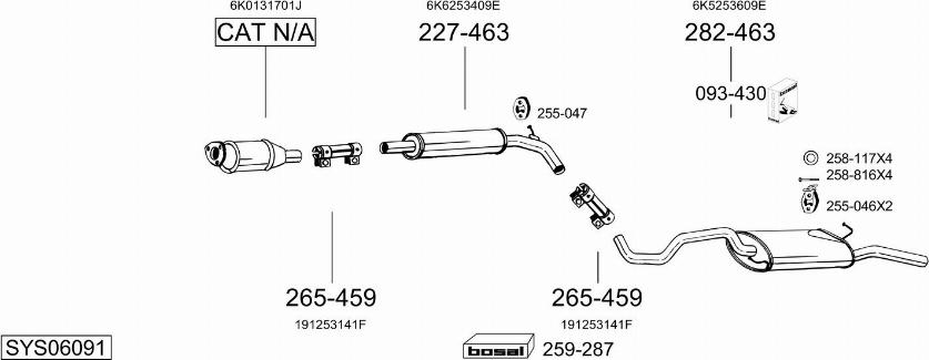 Bosal SYS06091 - Izplūdes gāzu sistēma www.autospares.lv