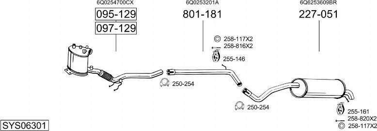 Bosal SYS06301 - Izplūdes gāzu sistēma www.autospares.lv