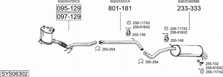 Bosal SYS06302 - Izplūdes gāzu sistēma www.autospares.lv