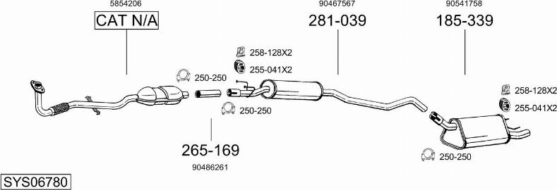 Bosal SYS06780 - Izplūdes gāzu sistēma www.autospares.lv