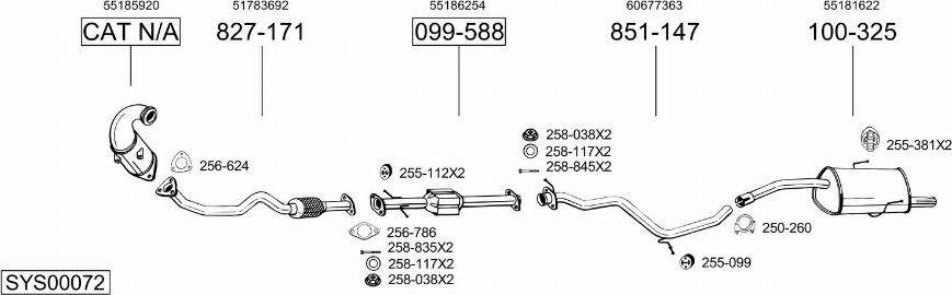 Bosal SYS00072 - Izplūdes gāzu sistēma www.autospares.lv