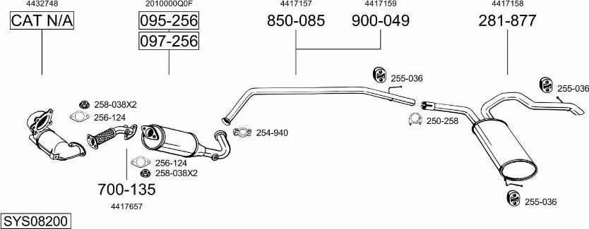 Bosal SYS08200 - Izplūdes gāzu sistēma www.autospares.lv