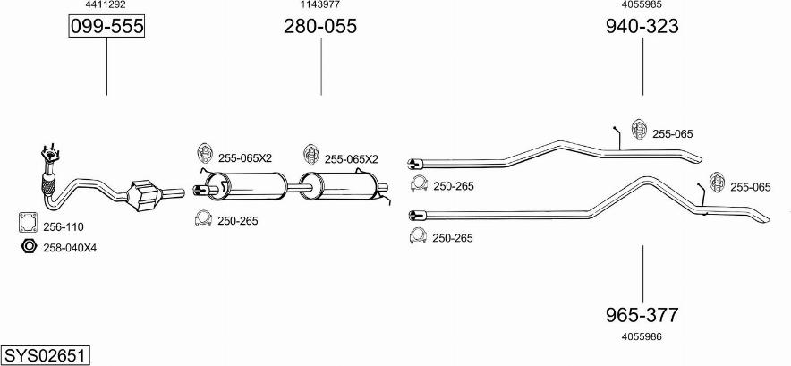 Bosal SYS02651 - Izplūdes gāzu sistēma www.autospares.lv