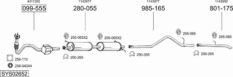 Bosal SYS02652 - Izplūdes gāzu sistēma www.autospares.lv