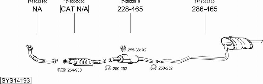 Bosal SYS14193 - Izplūdes gāzu sistēma www.autospares.lv