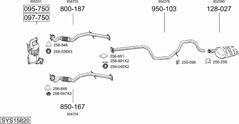 Bosal SYS15820 - Izplūdes gāzu sistēma www.autospares.lv