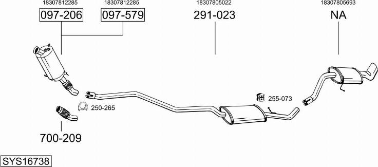 Bosal SYS16738 - Izplūdes gāzu sistēma www.autospares.lv