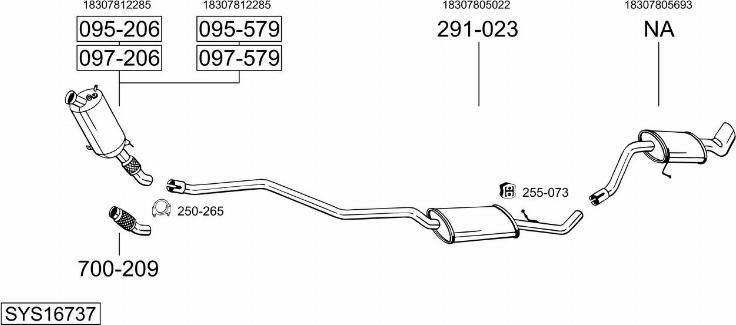 Bosal SYS16737 - Izplūdes gāzu sistēma www.autospares.lv