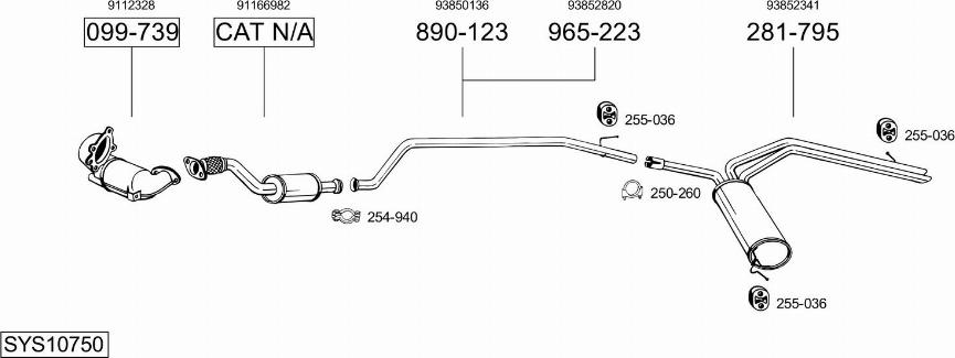 Bosal SYS10750 - Izplūdes gāzu sistēma www.autospares.lv