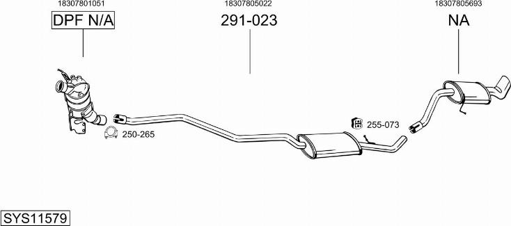 Bosal SYS11579 - Izplūdes gāzu sistēma www.autospares.lv