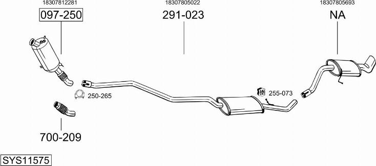 Bosal SYS11575 - Izplūdes gāzu sistēma www.autospares.lv