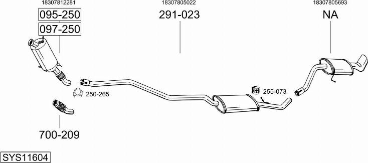 Bosal SYS11604 - Izplūdes gāzu sistēma www.autospares.lv