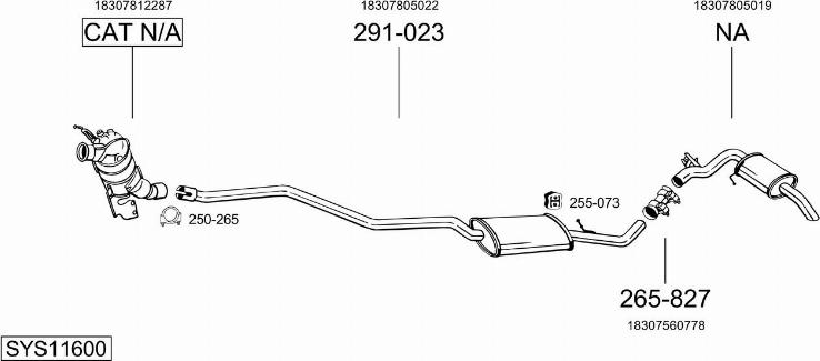 Bosal SYS11600 - Izplūdes gāzu sistēma www.autospares.lv