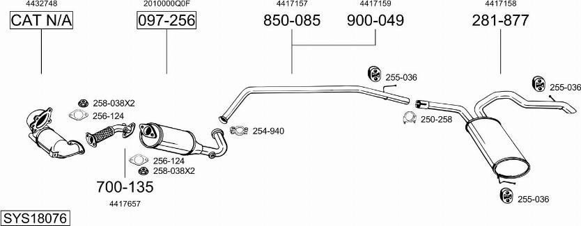 Bosal SYS18076 - Izplūdes gāzu sistēma www.autospares.lv