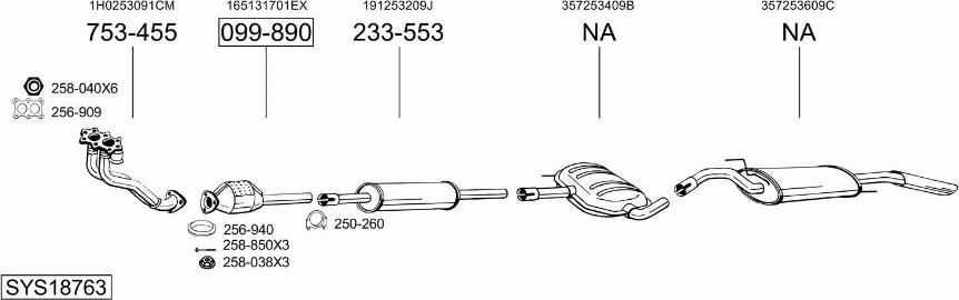 Bosal SYS18763 - Izplūdes gāzu sistēma www.autospares.lv