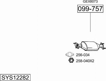 Bosal SYS12282 - Izplūdes gāzu sistēma www.autospares.lv