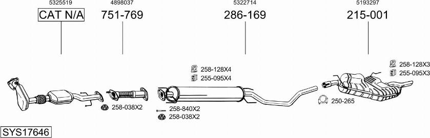 Bosal SYS17646 - Izplūdes gāzu sistēma www.autospares.lv