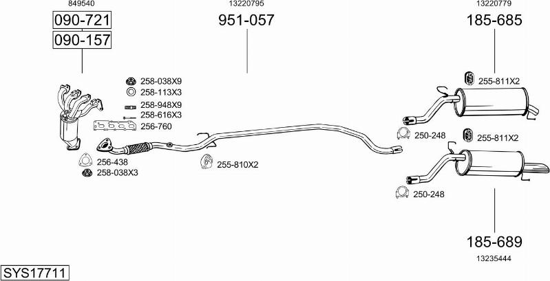 Bosal SYS17711 - Izplūdes gāzu sistēma www.autospares.lv