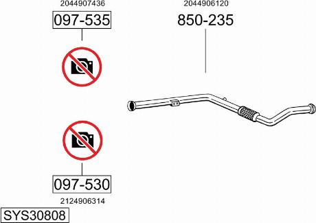 Bosal SYS30808 - Izplūdes gāzu sistēma www.autospares.lv