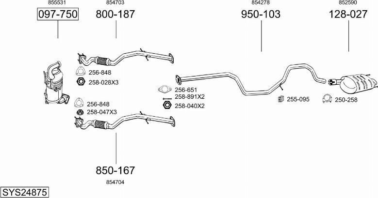 Bosal SYS24875 - Izplūdes gāzu sistēma www.autospares.lv