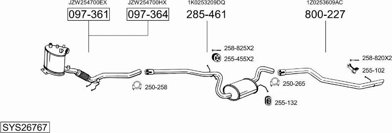 Bosal SYS26767 - Izplūdes gāzu sistēma www.autospares.lv