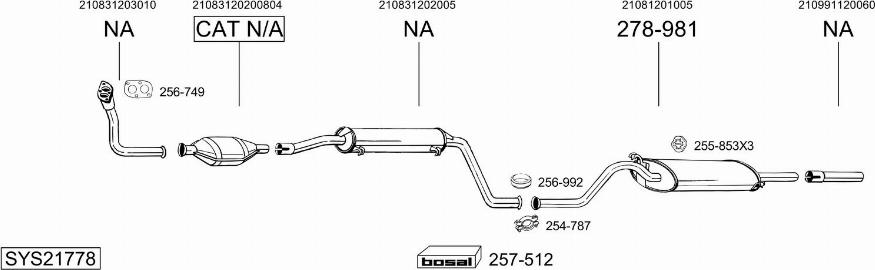 Bosal SYS21778 - Izplūdes gāzu sistēma www.autospares.lv