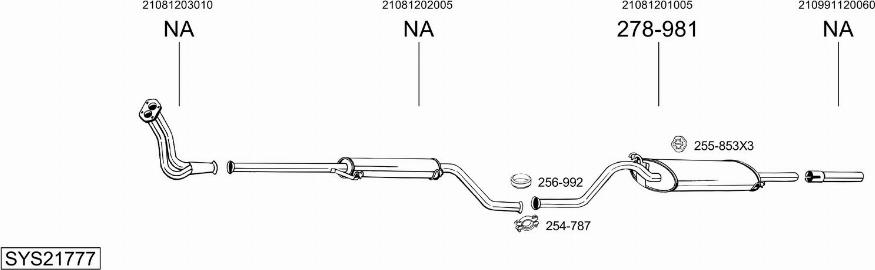 Bosal SYS21777 - Izplūdes gāzu sistēma www.autospares.lv