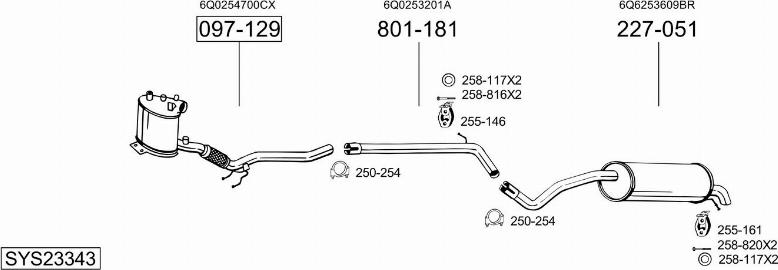 Bosal SYS23343 - Izplūdes gāzu sistēma www.autospares.lv