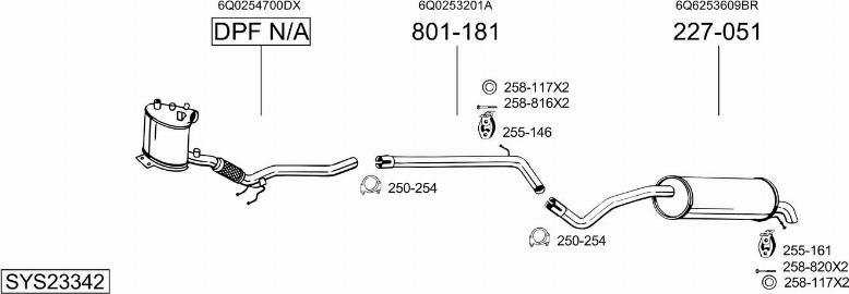 Bosal SYS23342 - Izplūdes gāzu sistēma www.autospares.lv