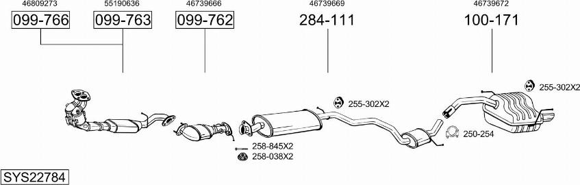 Bosal SYS22784 - Izplūdes gāzu sistēma www.autospares.lv