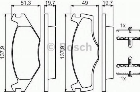 BOSCH 986468873 - Bremžu uzliku kompl., Disku bremzes www.autospares.lv