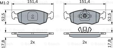 BOSCH 0 986 494 943 - Bremžu uzliku kompl., Disku bremzes www.autospares.lv