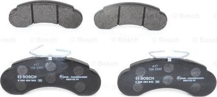 BOSCH 0 986 494 942 - Bremžu uzliku kompl., Disku bremzes autospares.lv