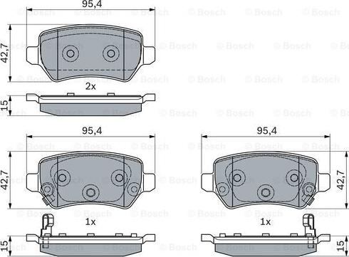 BOSCH 0 986 494 954 - Bremžu uzliku kompl., Disku bremzes autospares.lv