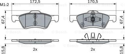 BOSCH 0 986 494 960 - Bremžu uzliku kompl., Disku bremzes autospares.lv