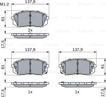 BOSCH 0 986 494 905 - Bremžu uzliku kompl., Disku bremzes www.autospares.lv