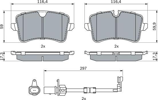 BOSCH 0 986 494 915 - Bremžu uzliku kompl., Disku bremzes autospares.lv