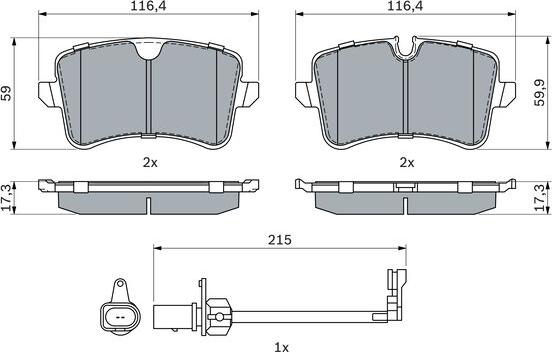 BOSCH 0 986 494 916 - Bremžu uzliku kompl., Disku bremzes autospares.lv