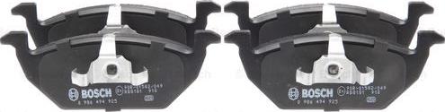 BOSCH 0 986 494 925 - Brake Pad Set, disc brake www.autospares.lv