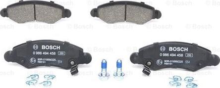 BOSCH 0 986 494 458 - Тормозные колодки, дисковые, комплект www.autospares.lv