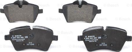 BOSCH 0 986 494 489 - Bremžu uzliku kompl., Disku bremzes www.autospares.lv