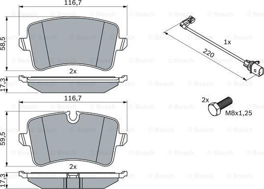 BOSCH 0 986 494 488 - Тормозные колодки, дисковые, комплект www.autospares.lv